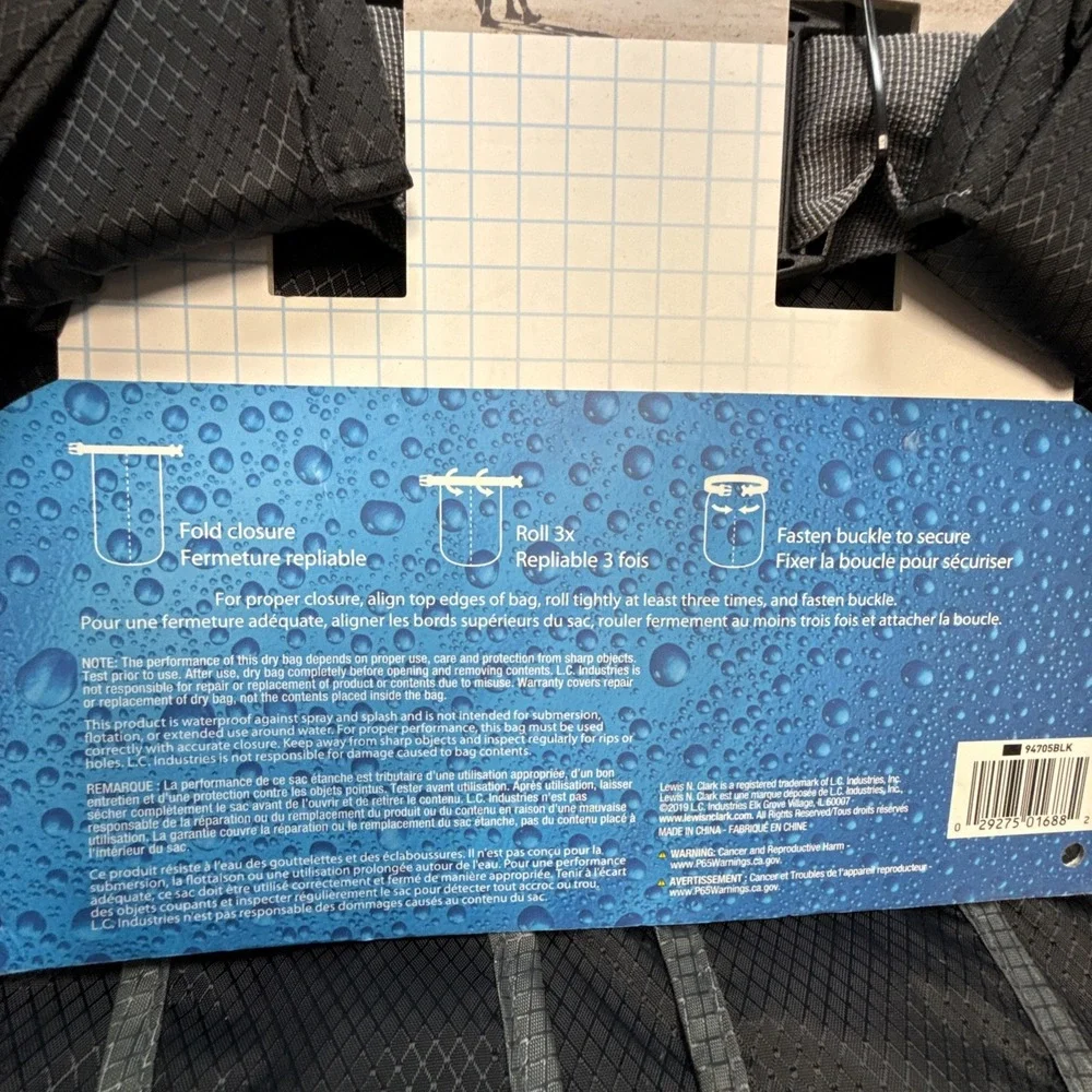 WaterSeals Locking Backpack + Waterproof Bag for Women & Men w Ripstop Material